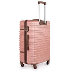Solier Pevný cestovní kufr XL 28' 85L STL957 růžový