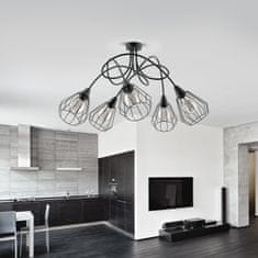 LIGHT FOR HOME Lustr přisazený ke stropu v skandinávském stylu 50255 "Seoul", 5x60W, E27, Černá
