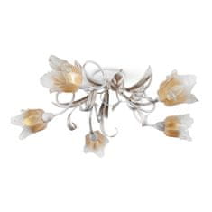 LIGHT FOR HOME Přisazený lustr ke stropu 8755 "LUCIA", 5x40W, E14, bílá, zlatá, patina