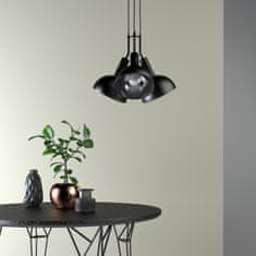 LIGHT FOR HOME Designové závěsné svítidlo na lanku 60599 "BUFFY", 3x60W, E27, Černá