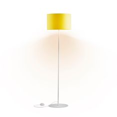 LIGHT FOR HOME Stojací lampa se žlutým stínítkem 10230 "London", 1x60W, E27, Bílá