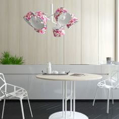 LIGHT FOR HOME Designový lustr na tyči s vícebarevnými textilními stínítkami. 60609 "Lefor", 6x60W, E27, Bílá