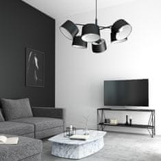 LIGHT FOR HOME Designový kovový lustr na tyči s neuvěřitelnými textilními stínítky. 60505 "Lefor", 6x60W, E27, Bílá