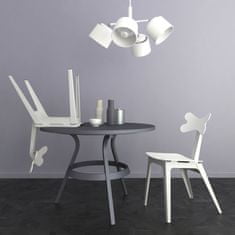 LIGHT FOR HOME Designový kovový bílý lustr na tyči se čtyřmi bílými textilními stínítky. 60699 "Lefor", 4x60W, E27, Bílá