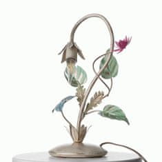 LIGHT FOR HOME Stolní lampa s kovovými květinami 290 "Fiorentino", 1x40W, E14, béžová, zlatá, zelená, růžová, modrá