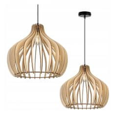 LIGHT FOR HOME Designové dřevěné závěsné stropní svítidlo TIMBER 2363/1 LH032, 1x60W, E27, Černá