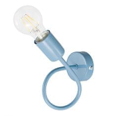 LIGHT FOR HOME Nástěnné moderní kovové světlo v jasné modré pastelové barvě 1001/1PN MONDO, 1xE27/60W,, 1xE27/60W, E27