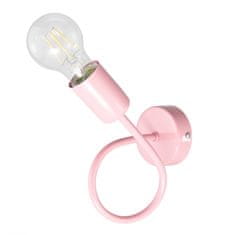 LIGHT FOR HOME Nástěnné moderní kovové světlo v růžové pastelové barvě 1001/1PR MONDO, 1xE27/60W, pastelová růžová, 1x60W, E27, pastelová růžová