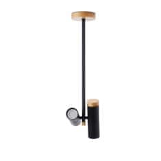 LIGHT FOR HOME Designové stropní bodové svítidlo na tyči 70305 "NIMBA", 2 x 35W, GU10, černá, přírodní olše