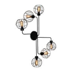LIGHT FOR HOME Stropní svítidlo ve Nordic design se šesti žárovkami 20044 "ELECTRICO", 6x60W, E27, Černá