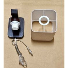 LIGHT FOR HOME Dřevěné nástěnné svítidlo vybavené kabelem, vypínačem a zástrčkou 2012 "HOTEL", 1x40W, E27, Hnědá