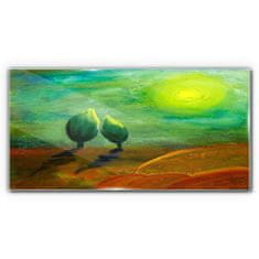 COLORAY.CZ Obraz na skle Abstrakce slunce stromy 100x50 cm