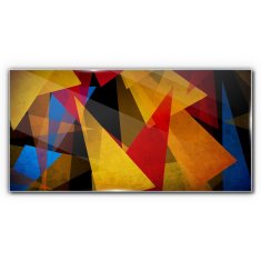 COLORAY.CZ Obraz na skle Abstrakce Trojúhelníky Geometrie 140x70 cm