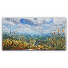 COLORAY.CZ Obraz na skle Abstrakce mraky hory 100x50 cm