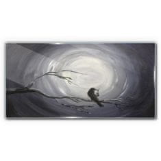 COLORAY.CZ Obraz na skle Abstrakce Noční zvířecí pták 100x50 cm