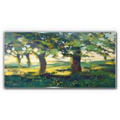 COLORAY.CZ Obraz na skle Abstrakce strom trávy 120x60 cm