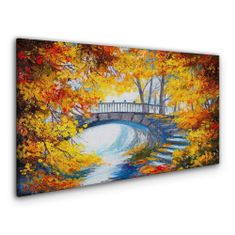 COLORAY.CZ Obraz na plátně Stromy opustí Bridge řeka 120x60 cm