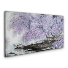 COLORAY.CZ Obraz na plátně Strom květiny čluny 100x50 cm