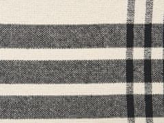 Beliani Bavlněná přikrývka 130 x 170 cm krémově bílá/černá YUVALI