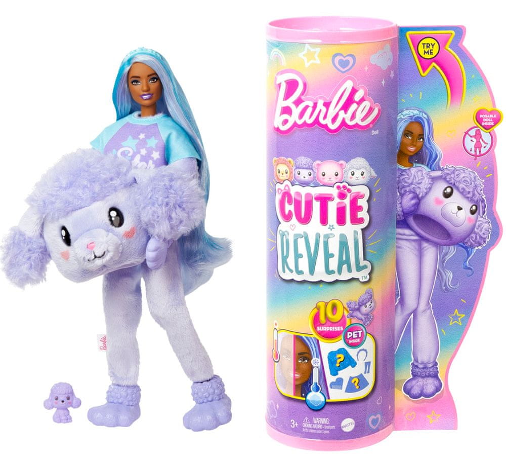 Levně Mattel Barbie Cutie Reveal pastelová edice - Pudl HKR02 - rozbaleno