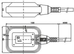 HADEX Snímač hladiny CX-M15-2 - dvoustavový plovákový spínač, kabel 2m