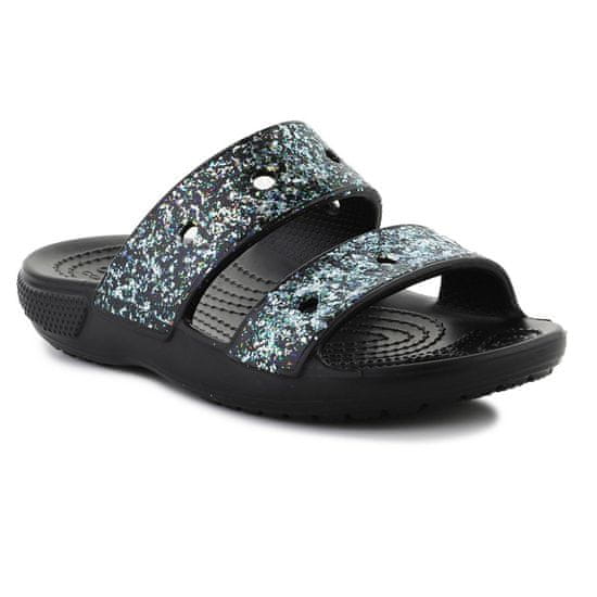 Crocs Pantofle černé Classic Glitter Sandal Kids