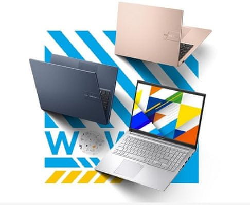 notebook Asus VivoBook 15 X1504ZA-BQ135W laptop Full HD rozlišení SSD M.2 PCIe NVMe tenký rámeček procesor Intel Core i7 12. generace Intel UHD Graphics integrovaná grafická karta výkon práce zábava 2023