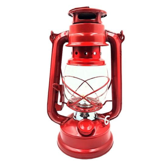 INNA Petrolejová lampa 24cm červená s knotem