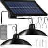 XJ4624 DUO Solární závěsné lampy na zahradu s dálkovým ovládáním, IP44, 2x 30 LED, černá