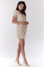 Awama Dámské mini šaty Gwendogune A178 béžová S/M