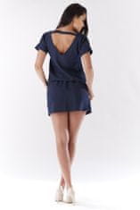 Awama Dámské mini šaty Gwendogune A178 tmavě modrá L/XL
