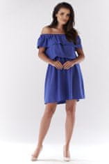 Awama Dámské mini šaty Laugyr A185 nebesky modrá S
