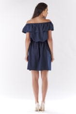 Awama Dámské mini šaty Laugyr A185 tmavě modrá L