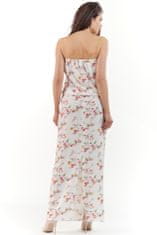 Awama Dámské květované šaty Lynene A219 ecru M