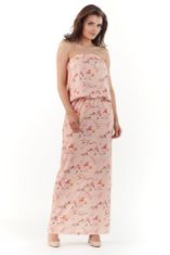 Awama Dámské květované šaty Lynene A219 růžová M