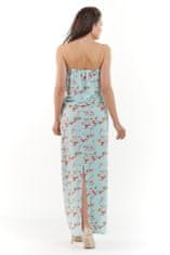 Awama Dámské květované šaty Lynene A219 nebesky modrá L