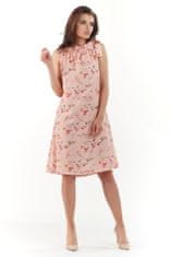 Awama Dámské květované šaty Brolat A224 růžová S/M