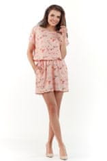 Awama Dámské květované šaty Lisad A231 růžová S/M