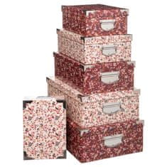 Atmosphera Sada dekorativních krabiček, různé velikosti, růžové, 4 kusy