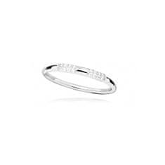 Silver Cat Minimalistický stříbrný prsten se zirkony SC512 (Obvod 56 mm)