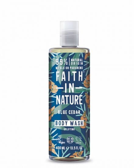 Faith In Nature Faith For Men přírodní sprchový gel Modrý cedr MAXI, 400ml