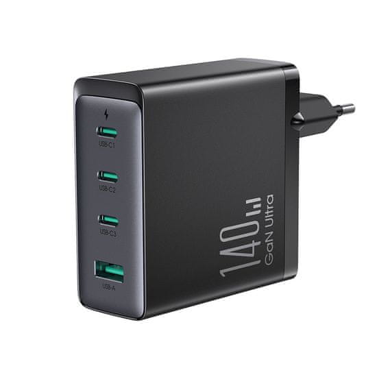 Joyroom Gan Ultra síťová nabíječka USB / 3x USB-C 140W + kabel USB-C, černá
