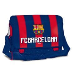 FotbalFans Školní taška přes rameno FC Barcelona, Vnitřní přihrádky, 34x25x11cm