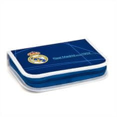 FotbalFans Školní Penál Real Madrid FC, Modrý, Rozkládací, 25 Gumiček, 19x13x4cm