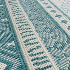 Greatstore Venkovní koberec akvamarínový a bílý 80 x 250 cm
