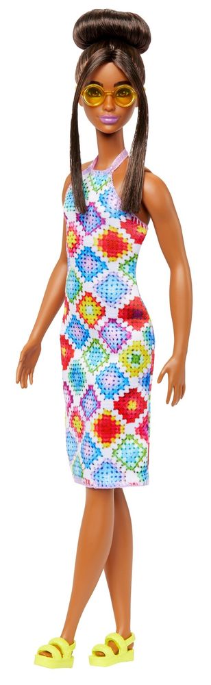 Levně Mattel Barbie Modelka 210 - Háčkované šaty FBR37