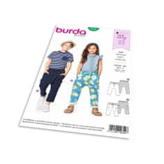 Burda Střih Burda 9342 - Dětské tepláky s nízkým sedem, kalhoty