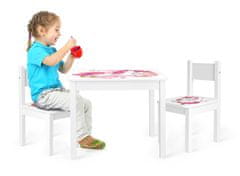 Leomark Dřevěný stůl se dvěma židlemi set - Yeti - jednorožec růžový 159UL