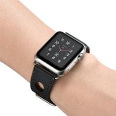 X-Site Řemínek pro Apple watch kožený 42/44/45/49mm černý