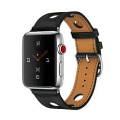 X-Site Řemínek pro Apple watch kožený 42/44/45/49mm černý